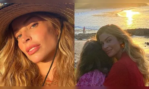 Em Noronha, Grazi Massafera surge coladinha com a filha, Sofia