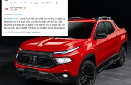 Montadora respondeu que daria ao internauta um Fiat Toro