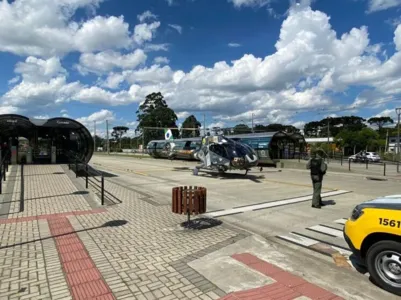 Policial foi encaminhado de helicoptero para o hospital