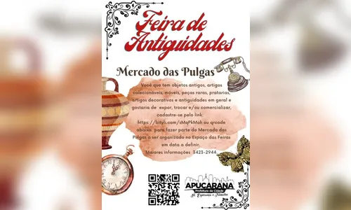 Apucarana terá Feira de Antiguidades; veja como se cadastrar