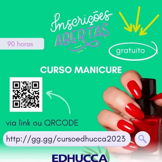 Edhucca oferece cursos gratuitos de manicure e empreendedorismo