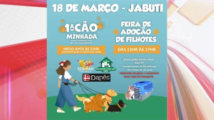 Feira de adoção de filhotes de cães e gatos.