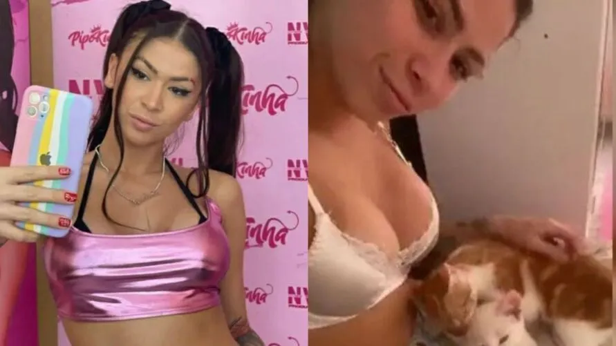 O vídeo divulgado por Mc Pipokinha mostra ela de sutiã, sentada com dois gatos na cama