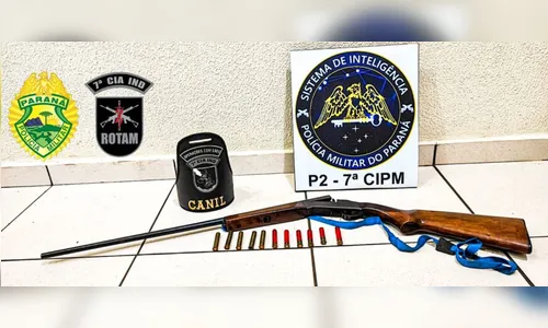 PM de Arapongas apreende espingarda, munições e prende homem