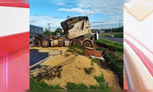Vídeo: acidente entre três carretas interdita a BR-376, em Maringá