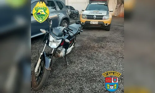 Moto furtada em Faxinal é recuperada em Cruzmaltina, autor foi preso
