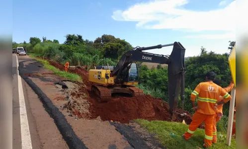 DER/PR inicia recuperação do trecho danificado da PR-445, em Londrina