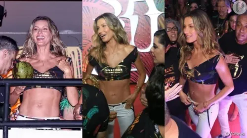 Gisele Bündchen marcou presença no camarote N1