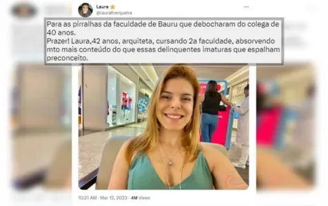 Laura Cerqueira, de Muriaé (MG), está entre os estudantes com mais de 40 anos que se manifestaram