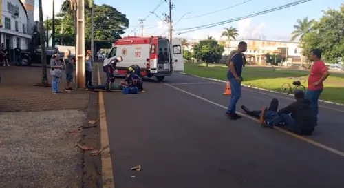 Motociclista e ciclista foram atendidos pelo Samu de Arapongas