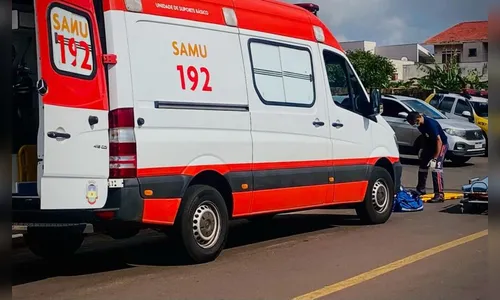 Motociclista de 50 anos fica ferido após acidente em Apucarana