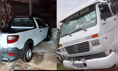 Bandidos invadem pátio de empresa na região e levam dois veículos