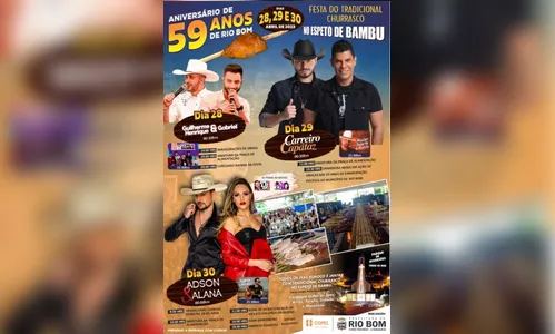 59 anos: Prefeitura de Rio Bom anuncia festa da cidade