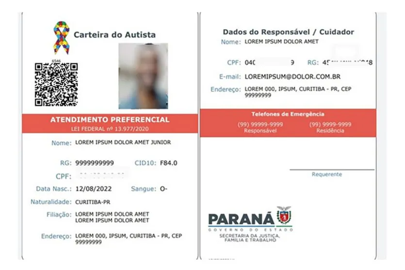 Carteira de Identificação da Pessoa com Transtorno do Espectro Autista