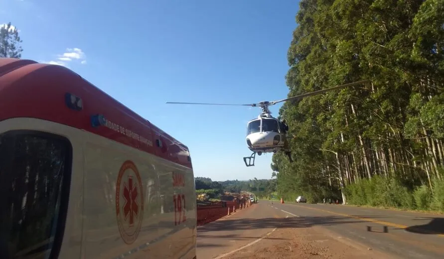 Helicóptero encaminhou motorista ferido para Londrina