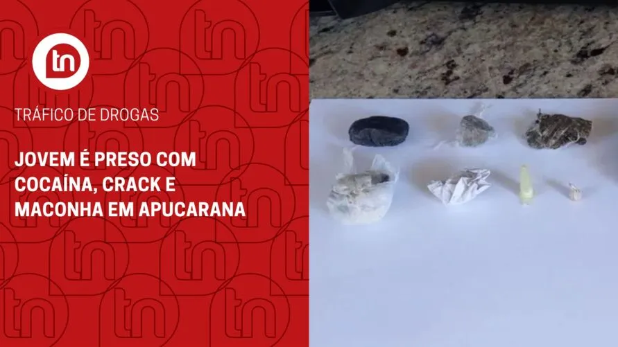 Jovem é preso com cocaína, crack e maconha em Apucarana