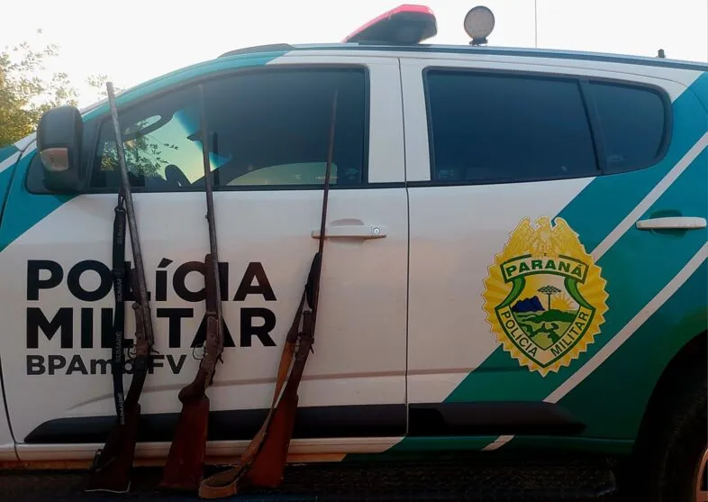 Polícia Ambiental apreendeu três armas