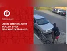 Ladrão sem perna furta bicicleta e foge pedalando por rodovia