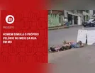 Protesto: homem simula o próprio velório no meio da rua em MG