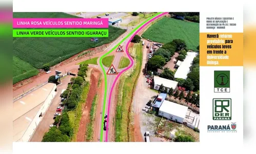 Duplicação entre Iguaraçu e Maringá afeta tráfego de veículos em trevo