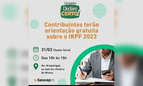 Contribuintes terão orientação gratuita em 8 cidades do Paraná