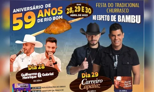 59 anos: Rio Bom anuncia programação completa da festa da cidade