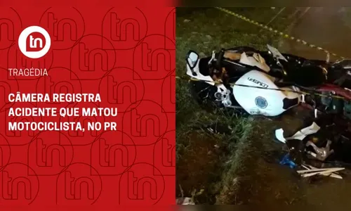 Câmera registra acidente que matou motociclista, no PR