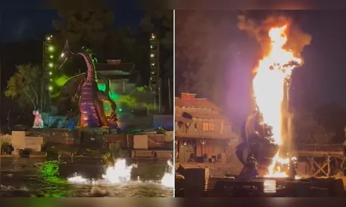 Vídeo: dragão de Malévola pega fogo durante show em parque da Disney
