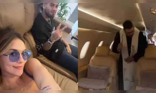 Virginia e Zé Felipe chamam padre para benzer avião de R$ 50 milhões