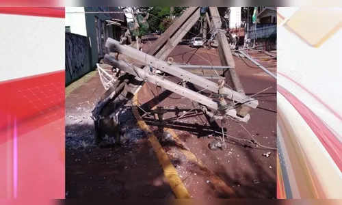 Poste quebrado: moradores de Apucarana ficam sem energia