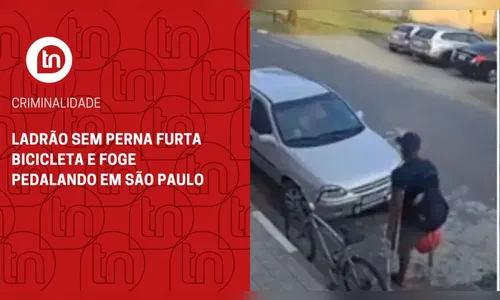 Ladrão sem perna furta bicicleta e foge pedalando por rodovia