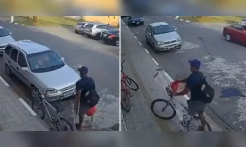 Vídeo: Ladrão sem perna furta bicicleta e foge pedalando em São Paulo