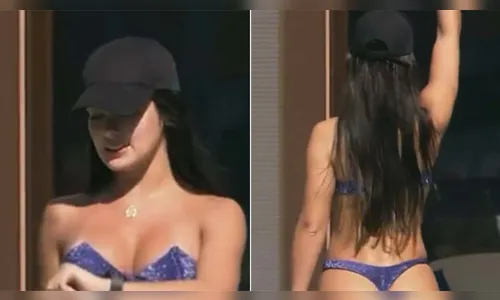 BBB 23: Só de biquíni, Larissa rebola ao fazer coreografia na piscina