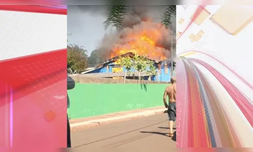 Incêndio destrói residência em Marilândia do Sul; vídeo