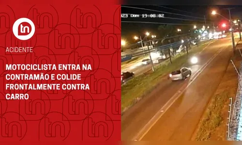 Motociclista entra na contramão e colide frontalmente contra carro