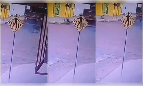 Vídeo: motociclista escapa da morte após passar por baixo de caminhão