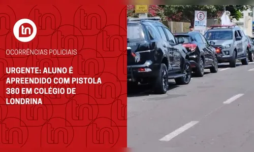 Urgente: aluno é apreendido com pistola 380 em colégio de Londrina