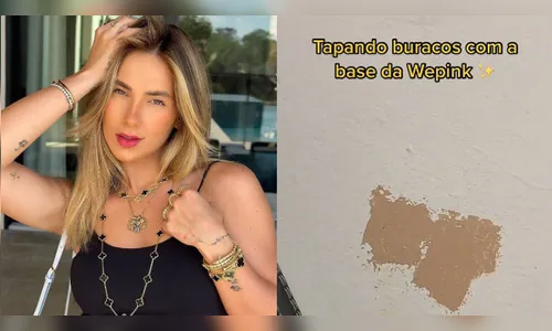 Influenciadores usam base de Virginia Fonseca para rebocar parede