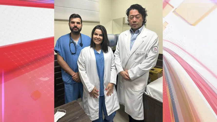 Foto equipe médica: Kalil khalil, Jaqueline Luvizotto e Arnaldo Okino
