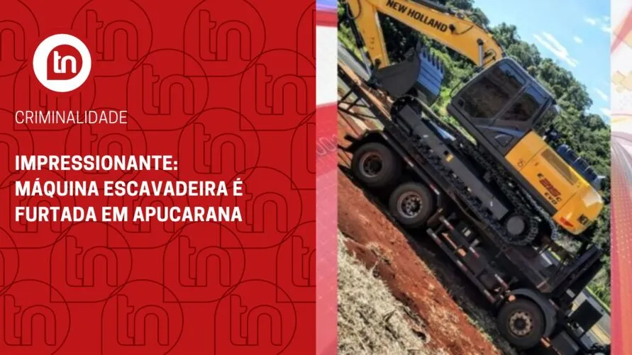 Impressionante: máquina escavadeira é furtada em Apucarana