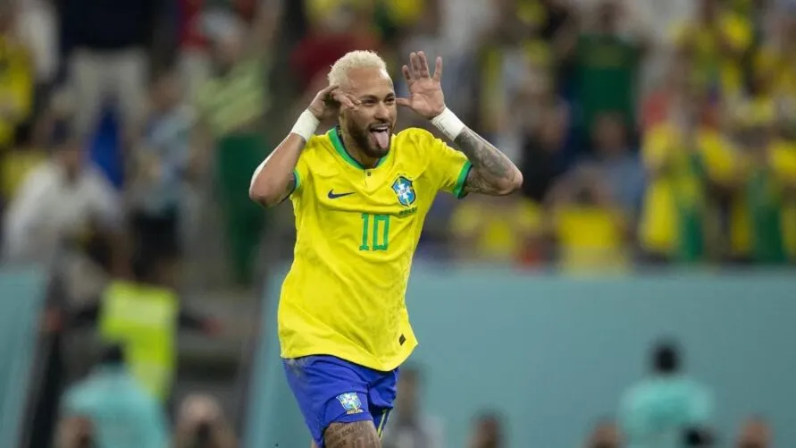 Neymar em partida pela seleção brasileira