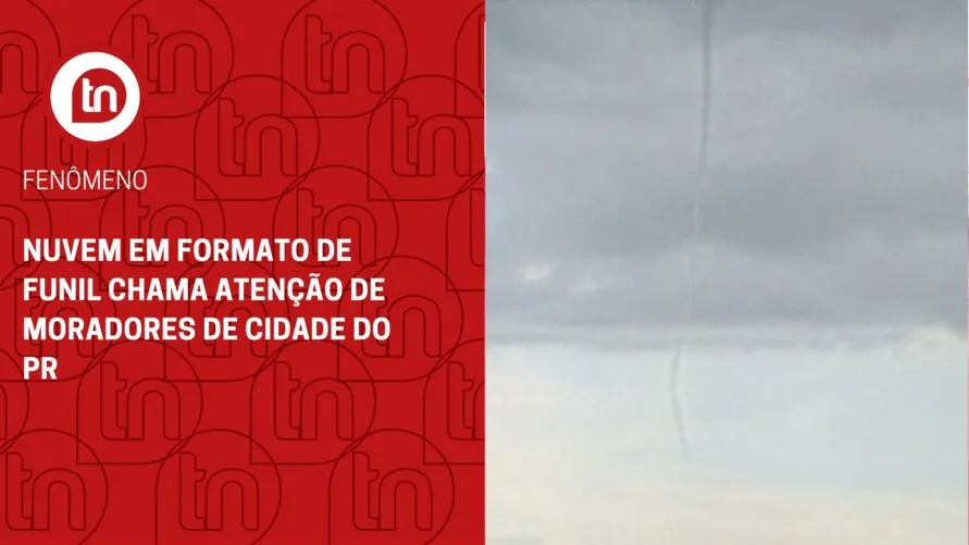 Nuvem em formato de funil chama atenção de moradores de cidade do PR