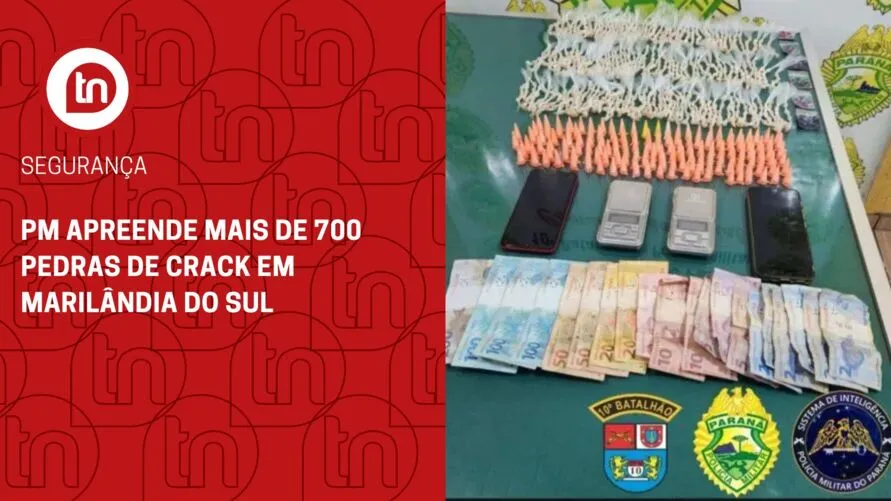 PM apreende mais de 700 pedras de crack em Marilândia do Sul