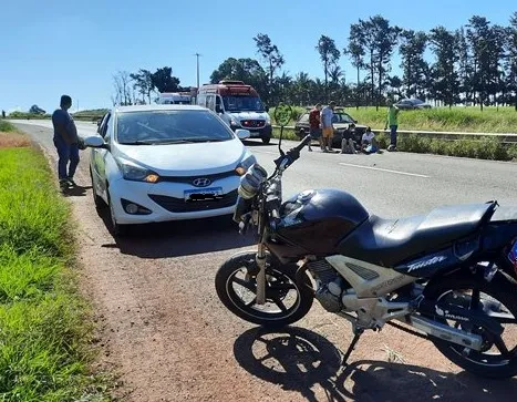 Queda de moto aconteceu nesta tarde de segunda