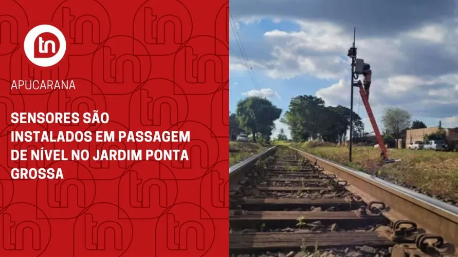 Sensores são instalados em passagem de nível no Jardim Ponta Grossa