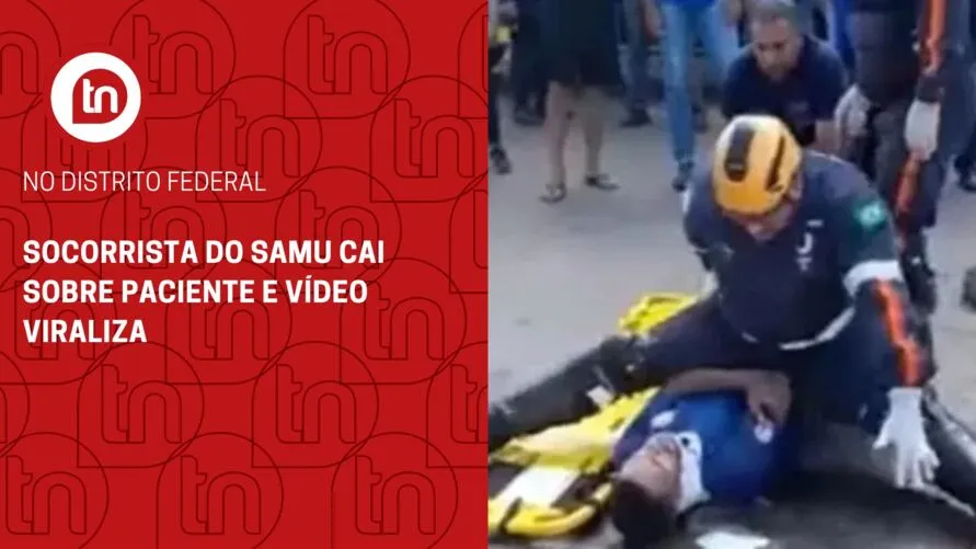 Socorrista do Samu cai sobre paciente e vídeo viraliza