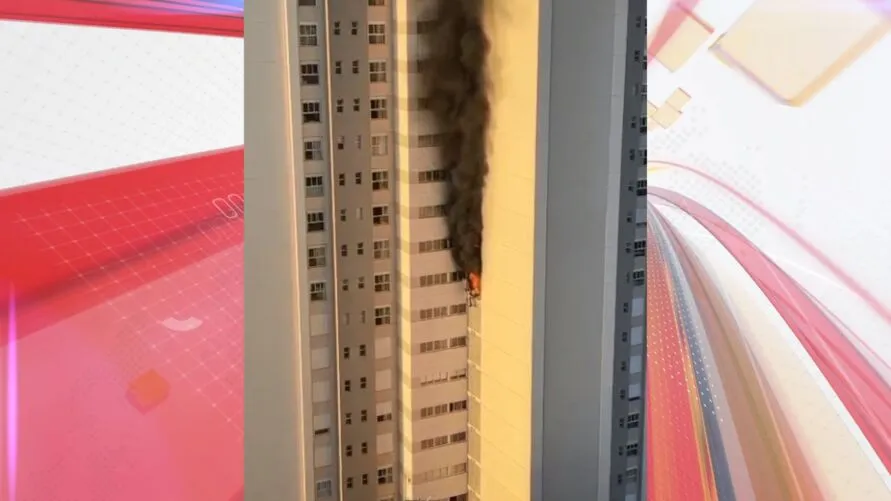 Vídeo mostra incêndio em apartamento