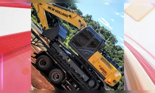 Escavadeira furtada em Apucarana é flagrada em cidade da região; veja