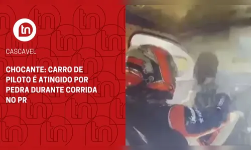 Chocante: carro de piloto é atingido por pedra durante corrida no PR