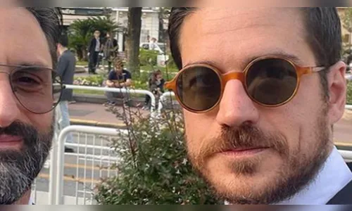 Marco Pigossi surge em foto rara com o namorado italiano